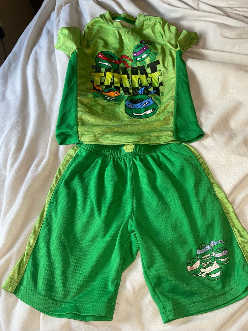 Nickelodeon TMNT Teenage Mutant Ninja Turtles 2 Piece Set Green Boys 4/5 XS
